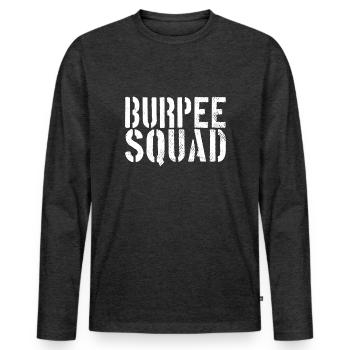 Escouade Burpee - T-shirt manches longues Premium bio Homme - anthracite chiné - Devant - Nico (187cm)