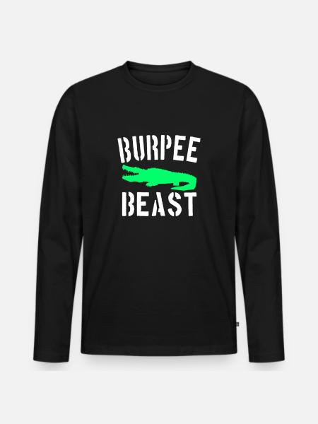 Burpee Beast - Men's Premium Organic Long Sleeve Shirt - black