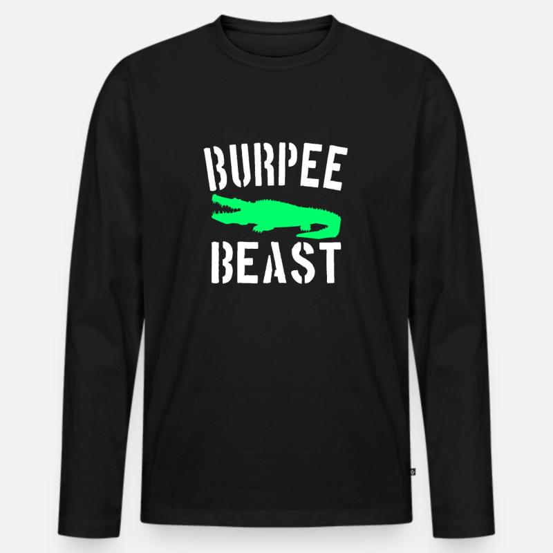 Burpee Beast - Männer Premium Bio Langarmshirt - Schwarz