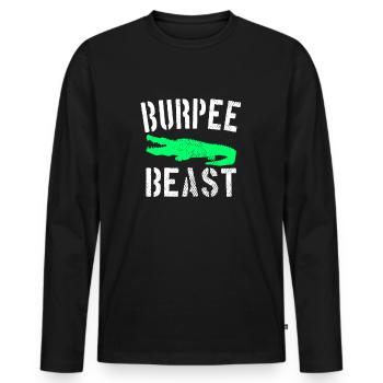 Burpee Beast - Men's Premium Organic Long Sleeve Shirt - black - Front - Nico (187cm)
