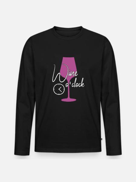 Wine time funny saying - Men's Premium Organic Long Sleeve Shirt - black