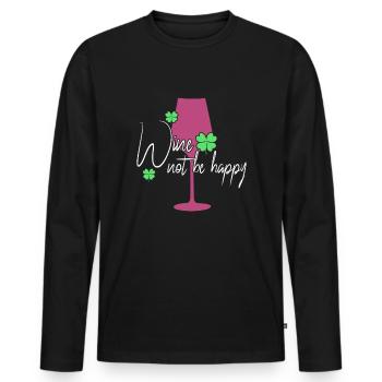 Vin Bonheur Dire - T-shirt manches longues Premium bio Homme - noir - Devant - Nico (187cm)