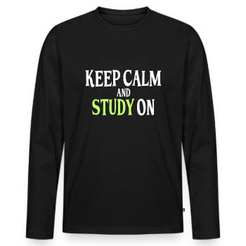 Studieren Spruch - Männer Premium Bio Langarmshirt - Schwarz - Vorne - Nico (187cm)