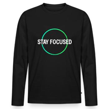 Focus Learning Shirt - Men's Premium Organic Long Sleeve Shirt - black - Front - Nico (187cm)