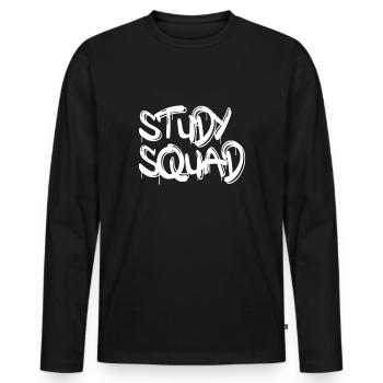 Study Squad - Men's Premium Organic Long Sleeve Shirt - black - Front - Nico (187cm)