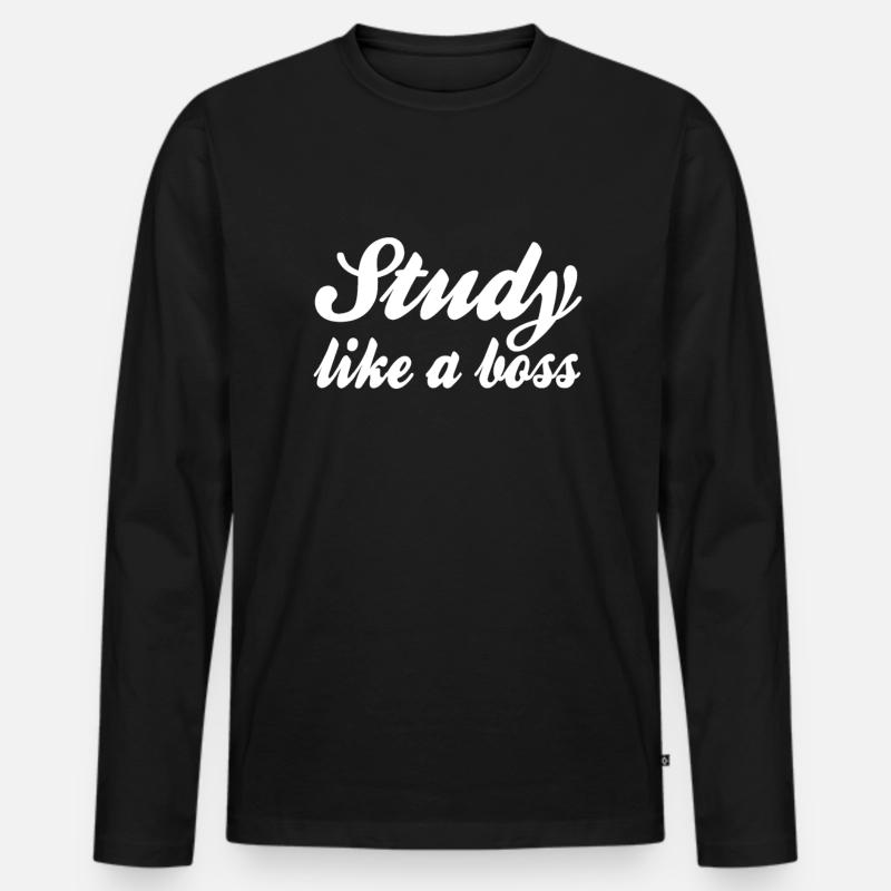 Studieren Spruch - Männer Premium Bio Langarmshirt - Schwarz