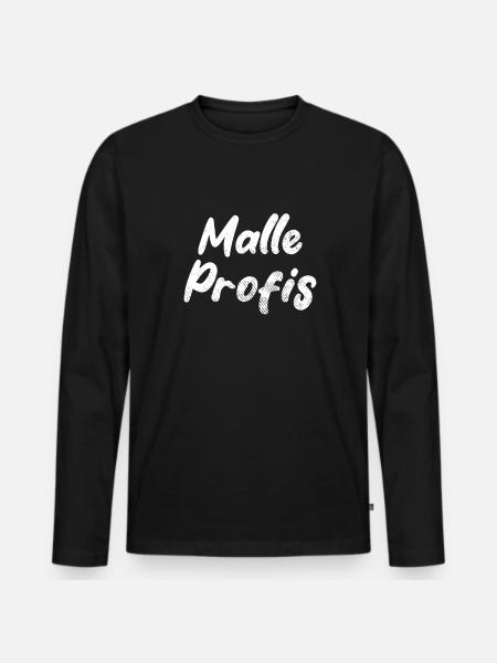 Mallorca Malle Profis - Männer Premium Bio Langarmshirt - Schwarz