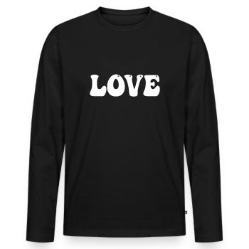 Aimer Amour amoureux - T-shirt manches longues Premium bio Homme - noir - Devant - Nico (187cm)