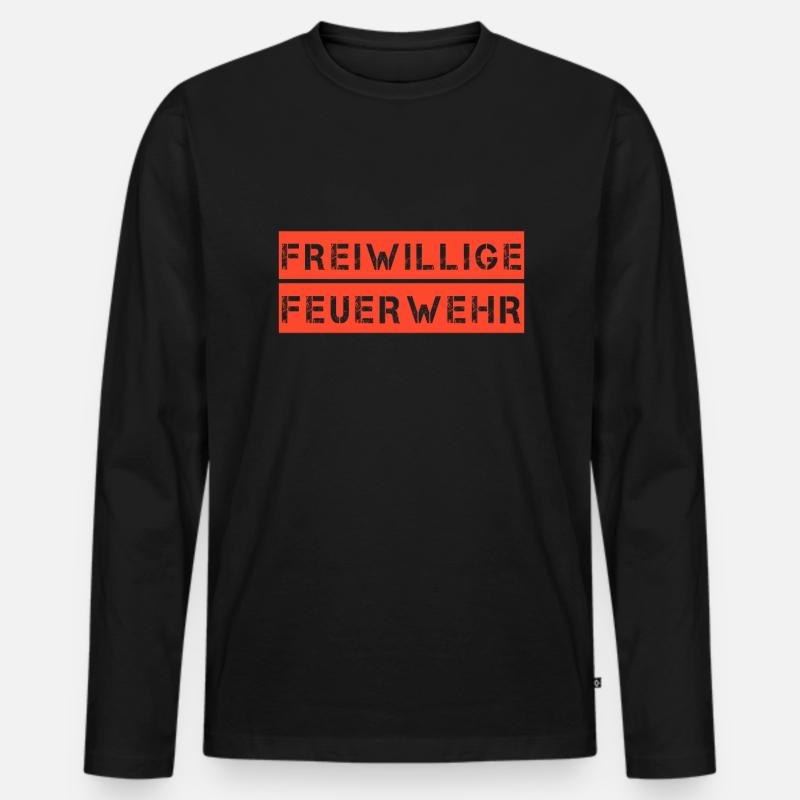 Freiwillige Feuerwehr - Männer Premium Bio Langarmshirt - Schwarz