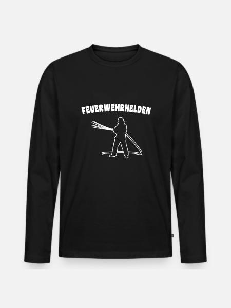 Feuerwehrhelden - Männer Premium Bio Langarmshirt - Schwarz