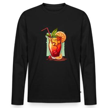 Cocktail - Men's Premium Organic Long Sleeve Shirt - black - Front - Nico (187cm)