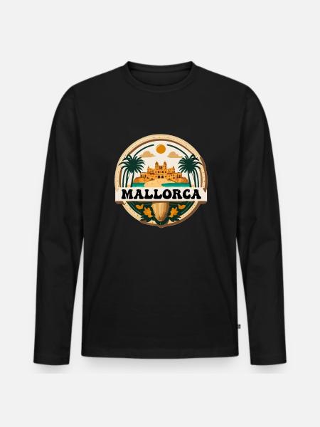 Mallorca Logo - Men's Premium Organic Long Sleeve Shirt - black