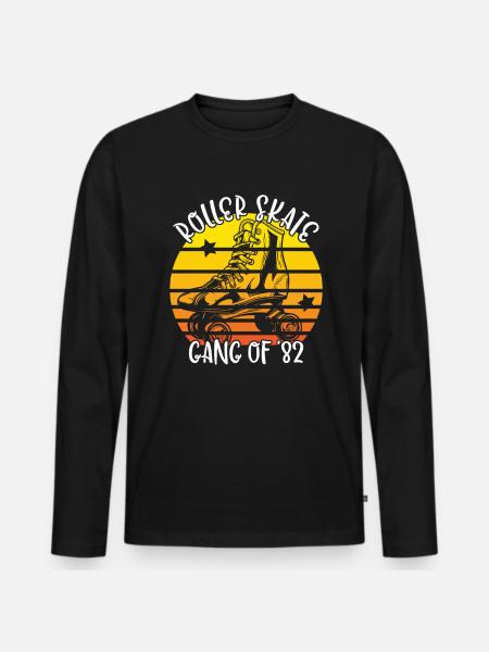 Rollschuhfahrer Rollerskates Rollschuh Gang 1982 - Männer Premium Bio Langarmshirt - Schwarz
