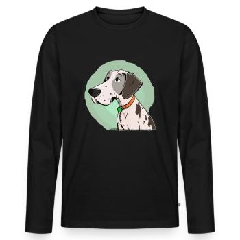 Chien dans le style comique - T-shirt manches longues Premium bio Homme - noir - Devant - Nico (187cm)