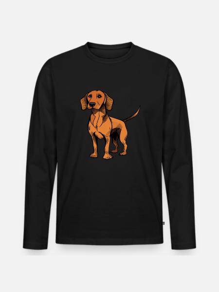 Dog in comic style - Men's Premium Organic Long Sleeve Shirt - black