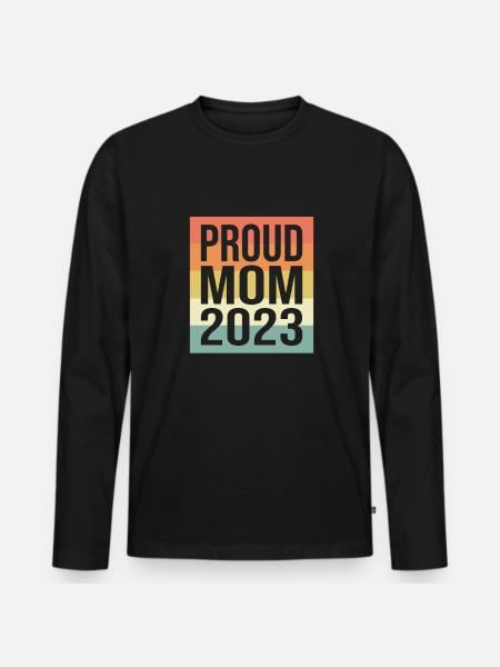 proud mom retro 2023 - Men's Premium Organic Long Sleeve Shirt - black