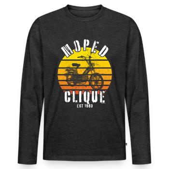 Moped Clique Scooter Mokick Two-Wheeler 1983 - Men's Premium Organic Long Sleeve Shirt - heather anthracite - Front - Nico (187cm)