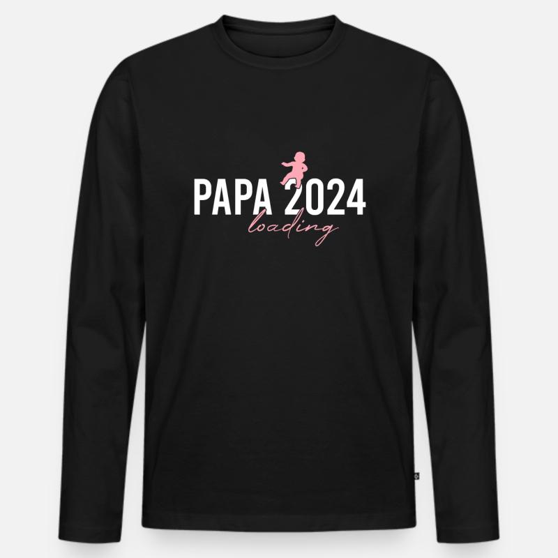 Dad 2024 loading - Men's Premium Organic Long Sleeve Shirt - black