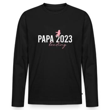 Dad 2023 loading - Men's Premium Organic Long Sleeve Shirt - black - Front - Nico (187cm)