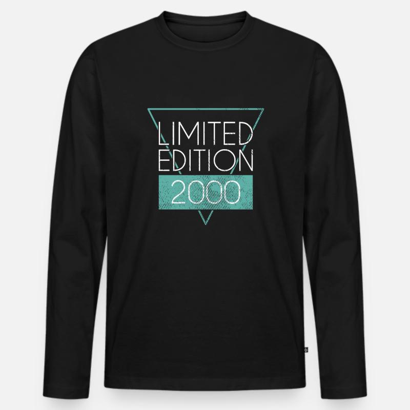Limited Edition 2000 - Männer Premium Bio Langarmshirt - Schwarz