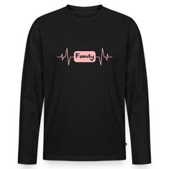 The Herzschlag family - Men's Premium Organic Long Sleeve Shirt - black - Front - Nico (187cm)