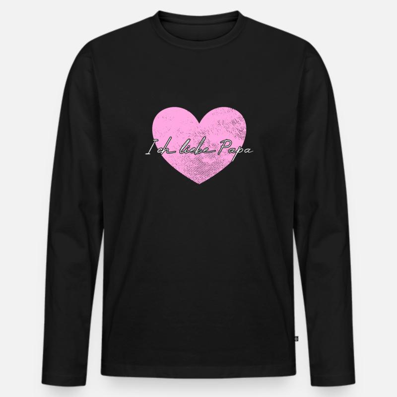 Ich liebe Papa - Männer Premium Bio Langarmshirt - Schwarz