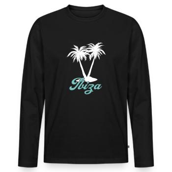 Ibiza - Men's Premium Organic Long Sleeve Shirt - black - Front - Nico (187cm)