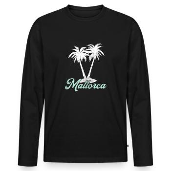 Mallorca - Männer Premium Bio Langarmshirt - Schwarz - Vorne - Nico (187cm)