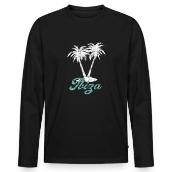 Ibiza - Men's Premium Organic Long Sleeve Shirt - black - Front - Nico (187cm)
