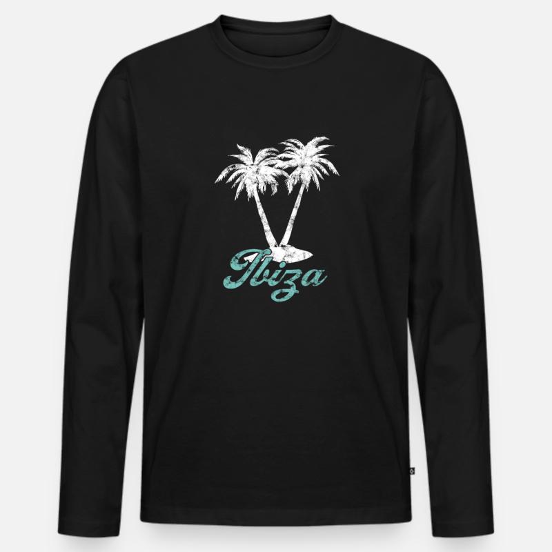 Ibiza - Männer Premium Bio Langarmshirt - Schwarz