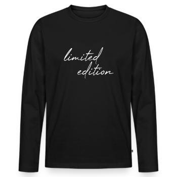 Limited Edition - Men's Premium Organic Long Sleeve Shirt - black - Front - Nico (187cm)