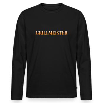 Grillmeister - Männer Premium Bio Langarmshirt - Schwarz - Vorne - Nico (187cm)