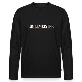 Grillmeister - Männer Premium Bio Langarmshirt - Schwarz - Vorne - Nico (187cm)