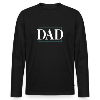 dad - Männer Premium Bio Langarmshirt - Schwarz - Vorne - Nico (187cm)
