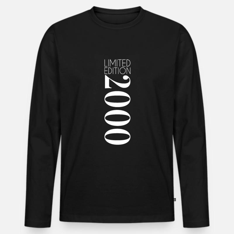 Limited Edition 2000 - Männer Premium Bio Langarmshirt - Schwarz