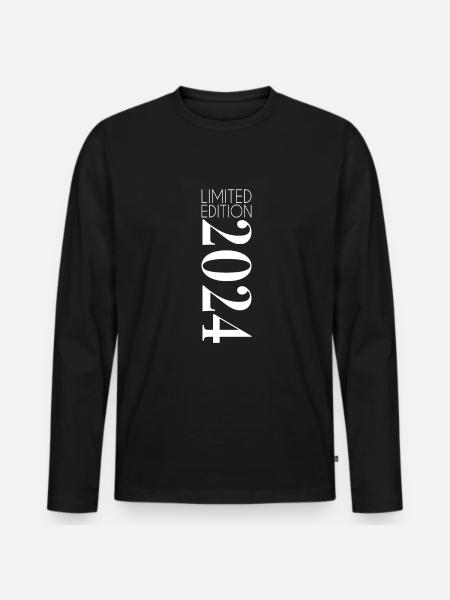 Limited Edition 2024 - Männer Premium Bio Langarmshirt - Schwarz