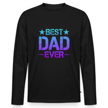 Best Father - Men's Premium Organic Long Sleeve Shirt - black - Front - Nico (187cm)