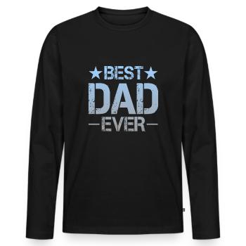 Best Father - Men's Premium Organic Long Sleeve Shirt - black - Front - Nico (187cm)