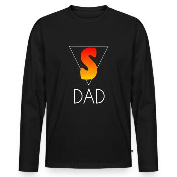 Superpapa - T-shirt manches longues Premium bio Homme - noir - Devant - Nico (187cm)