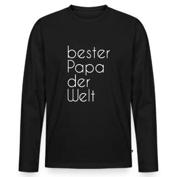 bester Papa der Welt - Männer Premium Bio Langarmshirt - Schwarz - Vorne - Nico (187cm)