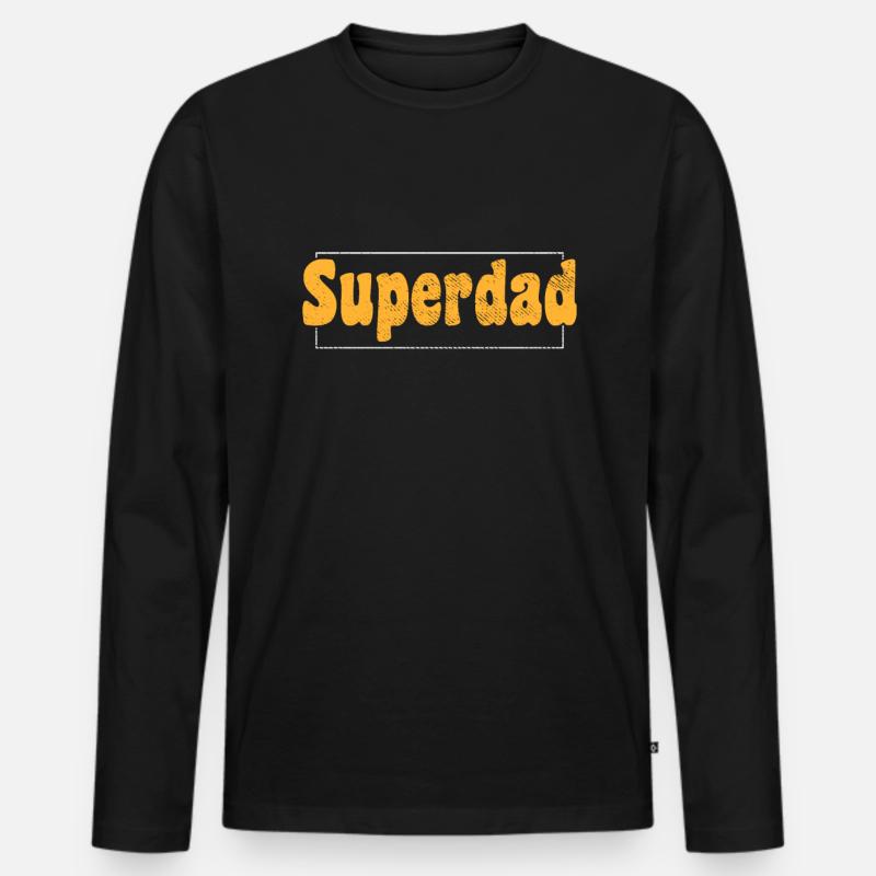 Superdad - Männer Premium Bio Langarmshirt - Schwarz