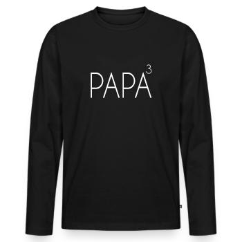 Papa von 3 Kindern - Männer Premium Bio Langarmshirt - Schwarz - Vorne - Nico (187cm)
