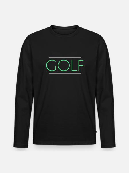 Golf lettering - Men's Premium Organic Long Sleeve Shirt - black