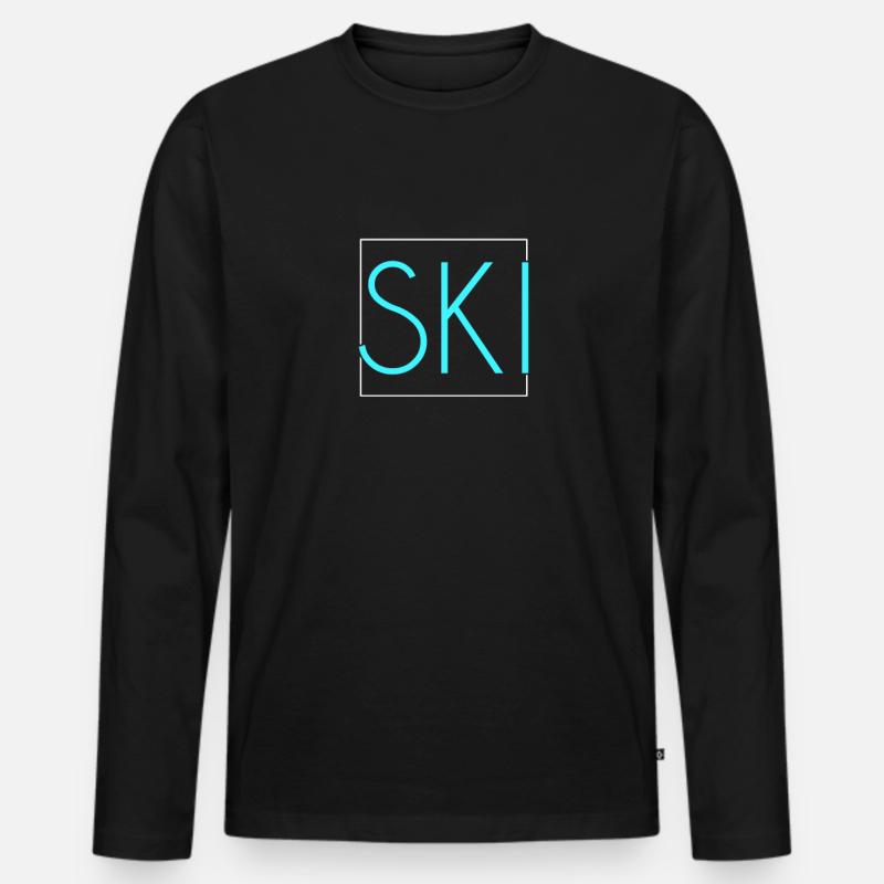 Ski Schriftzug - Männer Premium Bio Langarmshirt - Schwarz