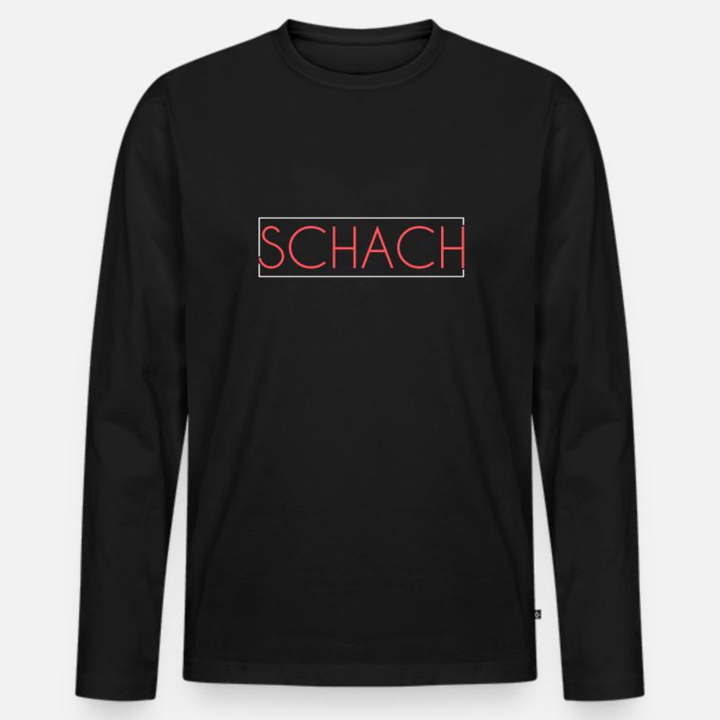 Schach Schriftzug - Männer Premium Bio Langarmshirt - Schwarz