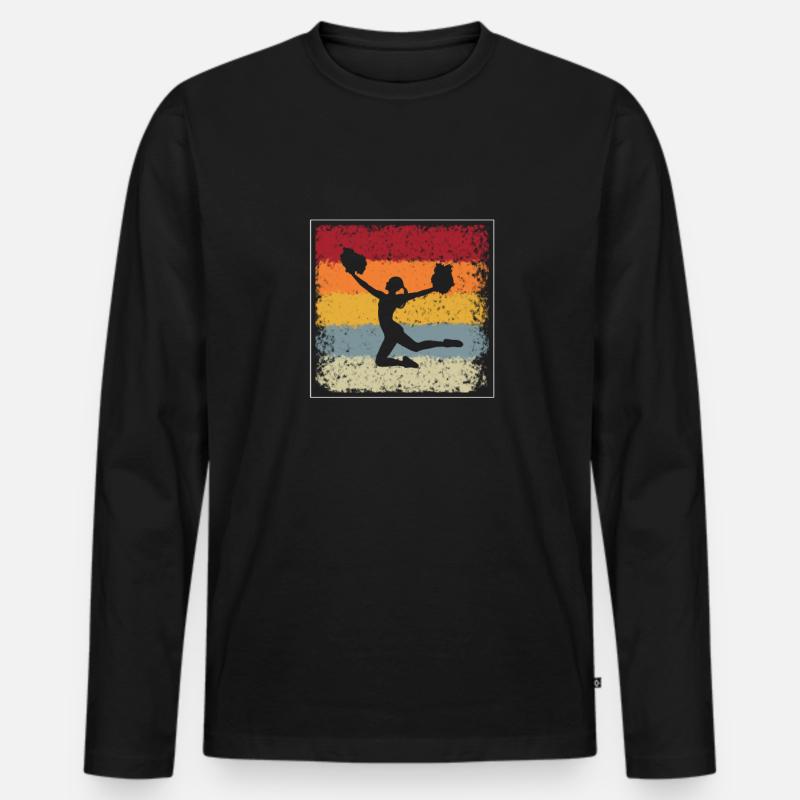 Cheerleading Retro - Männer Premium Bio Langarmshirt - Schwarz