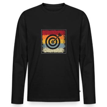 Dart Rétro - T-shirt manches longues Premium bio Homme - noir - Devant - Nico (187cm)