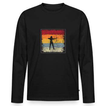 Archery Retro - Men's Premium Organic Long Sleeve Shirt - black - Front - Nico (187cm)