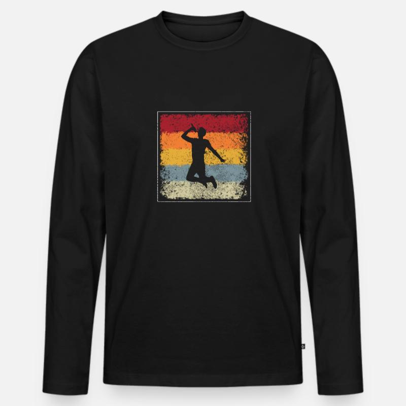 Sänger Retro - Männer Premium Bio Langarmshirt - Schwarz