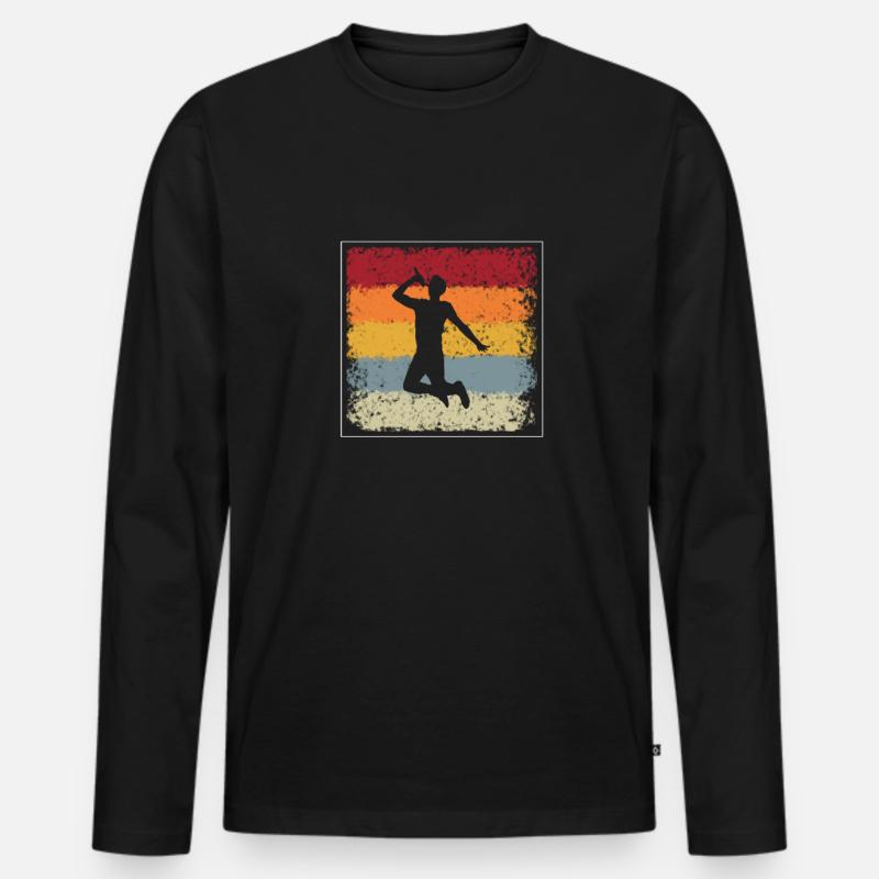 Sänger Retro - Männer Premium Bio Langarmshirt - Schwarz